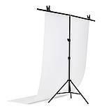 Набір стійка та 3 ПВХ фони 120 x 200 см Білий, Чорний, Сірий, фото 4