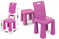 Детский стул табурет трансформер, 2 в 1, стульчик 04690/3 розовый