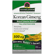 Корейський женчик Nature's Answer "Korean Ginseng" 500 мг (50 капсул)