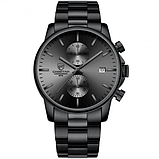 Годинник металевий металевий чорний, Якісний чоловічий годинник, фото 3