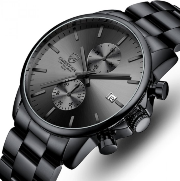 Годинник металевий металевий чорний, Якісний чоловічий годинник, фото 1