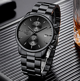 Годинник металевий металевий чорний, Якісний чоловічий годинник, фото 7