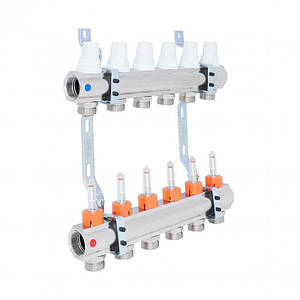 Колектор Icma 1" 6 контурів із витратомірами №K013