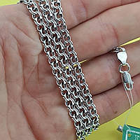Серебряная цепь на шею плетение бисмарк Серебро 925 пробы серебряная цепочка