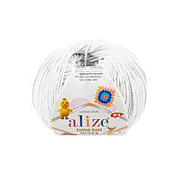 Alize COTTON GOLD HOBBY NEW (Котон Голд Хобі) № 55 білий (Пряжа бавовна, нитки для в'язання)