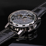 Чоловічий наручний годинник — незвичайний стильний на шкіряному ремінці, Модний чоловічий годинник, фото 2