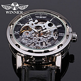 Чоловічий наручний годинник — незвичайний стильний на шкіряному ремінці, Модний чоловічий годинник, фото 4