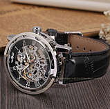 Чоловічий наручний годинник — незвичайний стильний на шкіряному ремінці, Модний чоловічий годинник, фото 9