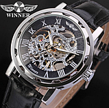 Чоловічий наручний годинник — незвичайний стильний на шкіряному ремінці, Модний чоловічий годинник, фото 8