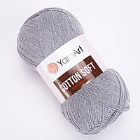 Yarnart COTTON SOFT (Коттон Софт) № 46 серый (Пряжа хлопок с акрилом, нитки для вязания)