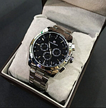 Годинники механічні з металевим ремінцем, Чоловічі класичні годинник з автоподзаводом срібні, фото 8