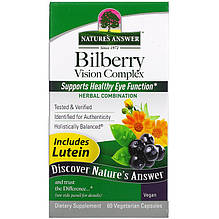Комплекс для зору Nature's Answer "Bilberry Vision Complex" з екстрактом чорниці, 577 мг (60 капсул)