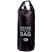 Водонепроницаемый гермомешок с плечевым ремнем Waterproof Bag Heroe 6878 30л Black