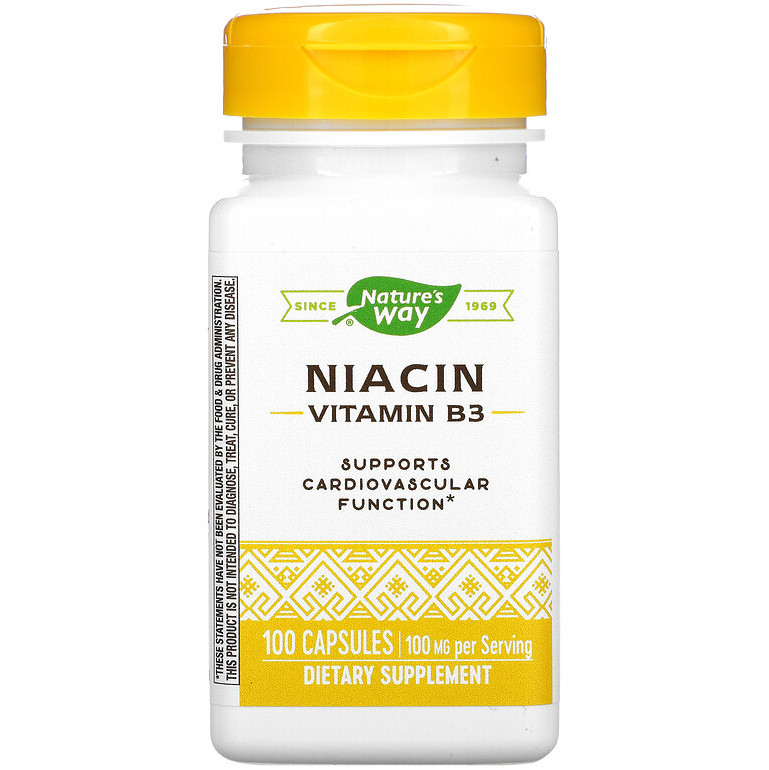 Ніацин (вітамін В3) Nature's Way "Niacin" нікотинова кислота, 100 мг (100 капсул), фото 1
