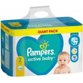 Подгузники памперсы для детей Pampers active baby 2 (96шт) 4-8 кг - фото 1 - id-p1573396217