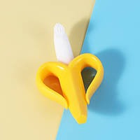 Прорезыватель грызунок щётка для зубов силиконовый Банан Желтый PW11