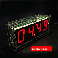 Годинник-конструктор для збирання в прозорому корпусі. червоний колір