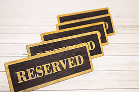 Резерв столу RESERVED 250х80х60мм 3мм з підставкою