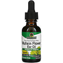 Олія для вух з квітами коров'яка Nature's Answer "Mullein Flower Ear Oil" без спирту (30 мл)