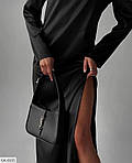 Черное длинное шелковое платье с разрезом на ножке, 42-44, 44-46, фото 2