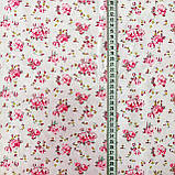 Бавовна ранфорс з рожевими букетами на ніжно-рожевому, ш. 160 см, фото 3