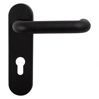 Дверна ручка на планці Comit для протипожежних дверей PZ 72мм Чорний матовий