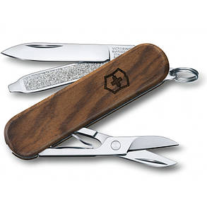 Маленький складний ніж-брелок Victorinox CLASSIC SD WOOD 0.6221.63 с дерев'яними накладками, фото 2