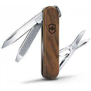 Маленький складний ніж-брелок Victorinox CLASSIC SD WOOD 0.6221.63 с дерев'яними накладками, фото 2