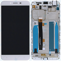 Дисплей для Asus ZenFone 3 Max ZC553KL, модуль (екран і сенсор) з рамкою, білий, оригінал