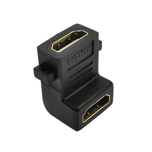 Перехідник адаптер з'єднувач кутовий HDMI — HDMI F/F 1080P Alitek, 90 град.