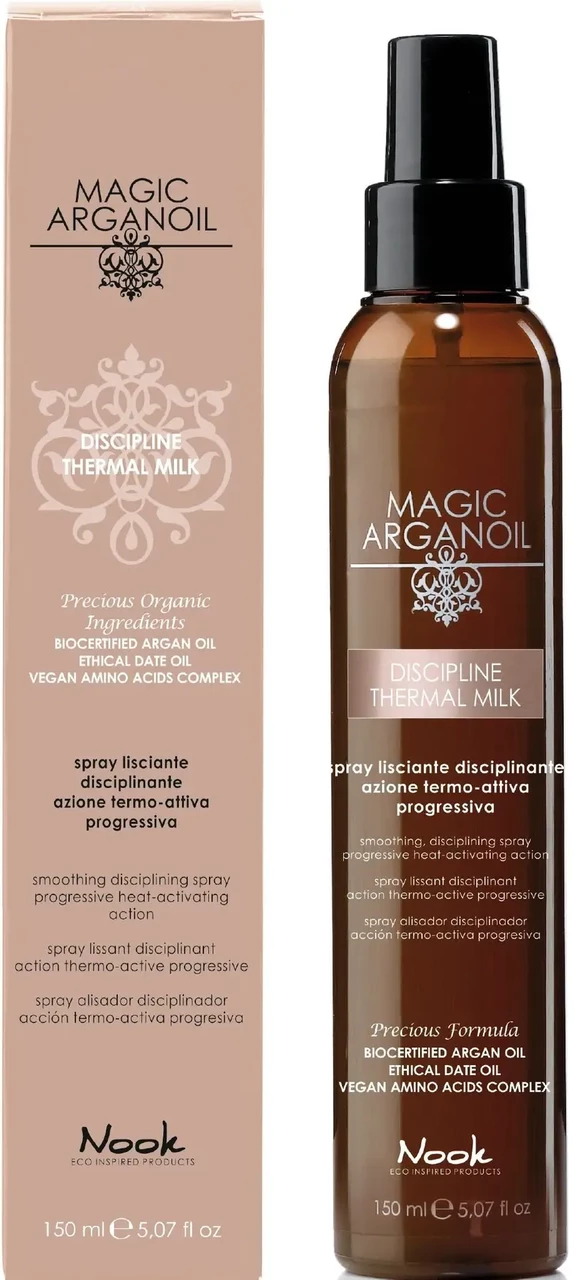 Термоактивне молочко-спрей для гладкості волосся Nook Magic Arganoil Disciplining Thermal Milk, 150 мл, Італія