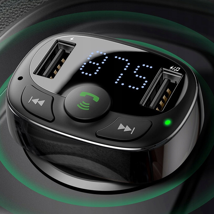 Baseus Bluetooth FM-трансмітер і автомобільний зарядний пристрій з 2xUSB