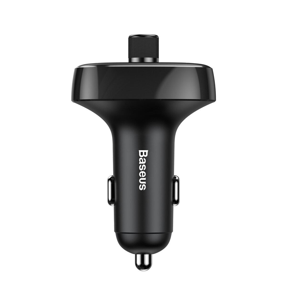FM-трансмітер для бездротової передачі звуку FM-модулятор Baseus T typed Wireless MP3 Сharger Black