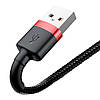 Кабель для зарядки айфона Baseus Cafule USB Cable For Lightning 2.4 0.5 A m Red+Black, фото 2