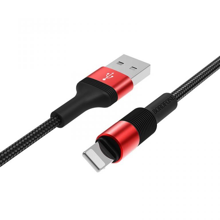 Кабель для зарядки iphone тканинний BOROFONE BX21 Lightning 1m 2.4 A