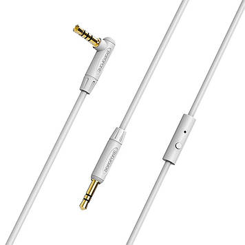 Кабель аукс кутовий BOROFONE BL5 audio AUX cable 1m, with microphone Grey