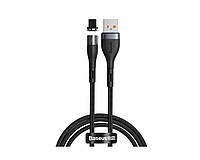 Магнитный шнур для зарядки телефона Baseus Zinc Magnetic USB to Type-C 3A 1m Gray+Black