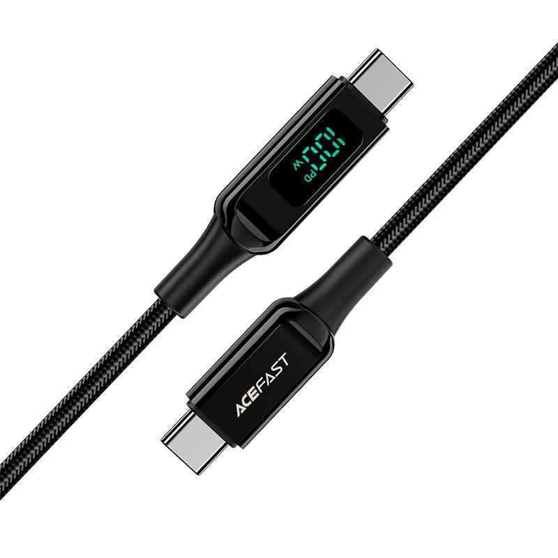 Швидкий кабель для зарядки і передачі даних з дисплеєм Type C ACEFAST USB-C to USB-C 100W