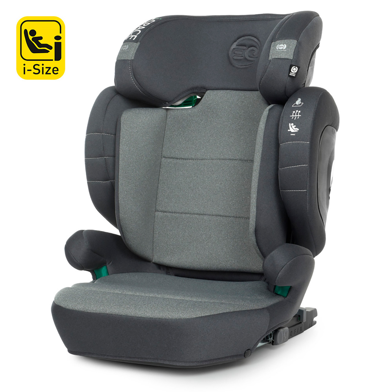 Автокрісло дитяче EL Camino i-SPACE Isofix ME 1094 Gray сіре складне легкосъемное Група 3
