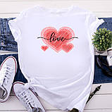 Жіноча футболка із серцем Люблю та обнімаю, фото 5