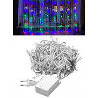 Гирлянда светодиодная новогодняя цветная Водопад 200 LED 2 x 2м, 105842