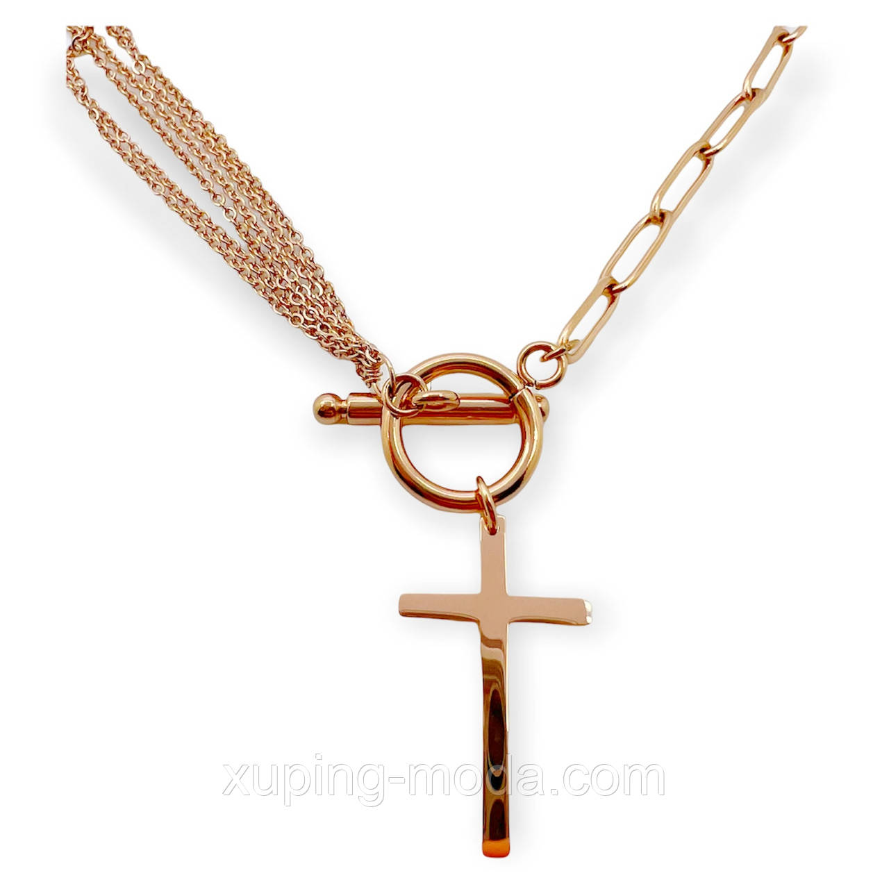 Підвіска з хрестом xuping. Rose gold