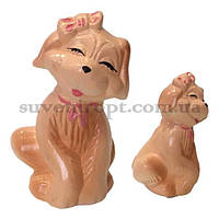 Фігурка з металу Собачка з бантиком 11 см