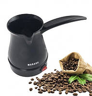 Электрическая турка кофеварка для заваривания кофе Marado 500мл, 600Вт с защитой от перегрева Черная BLM