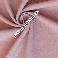 Тканина для шторськими штор однотонна ріжка льон рожева пудра