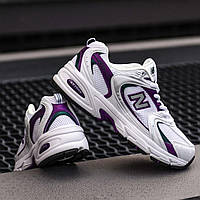 Женские кроссовки New Balance 530 White Purple белые с фиолетовым повседневные сетка весна лето