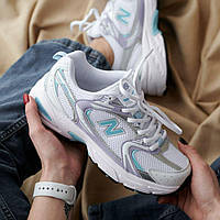 Женские кроссовки New Balance 530 White Silver Mint белые повседневные весна лето