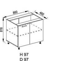 Кухонный модуль Бьянка нижний Н 97