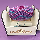 Органайзер для рукоділля та пряжі з гравіюванням і нішею білий, фото 3