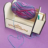 Органайзер для рукоділля та пряжі з гравіюванням і нішею білий, фото 4